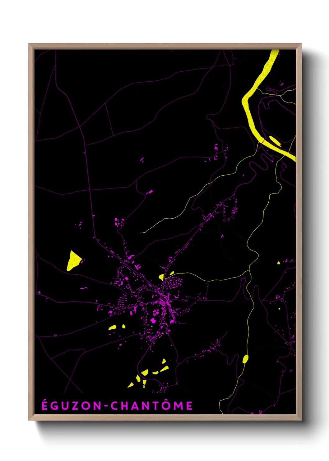 Une affiche de carte sur Éguzon-Chantôme