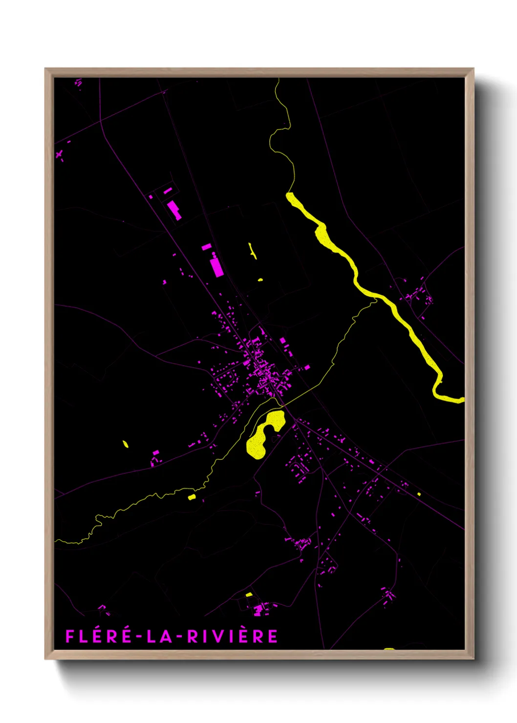 Une affiche de carte sur Fléré-la-Rivière