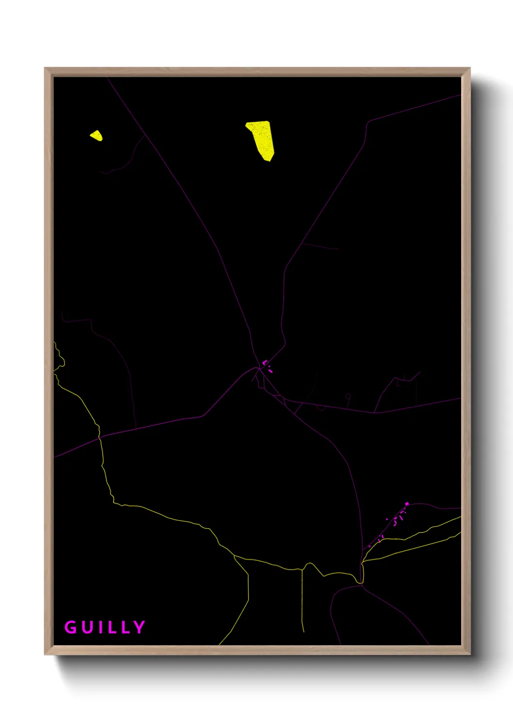 Une affiche de carte sur Guilly