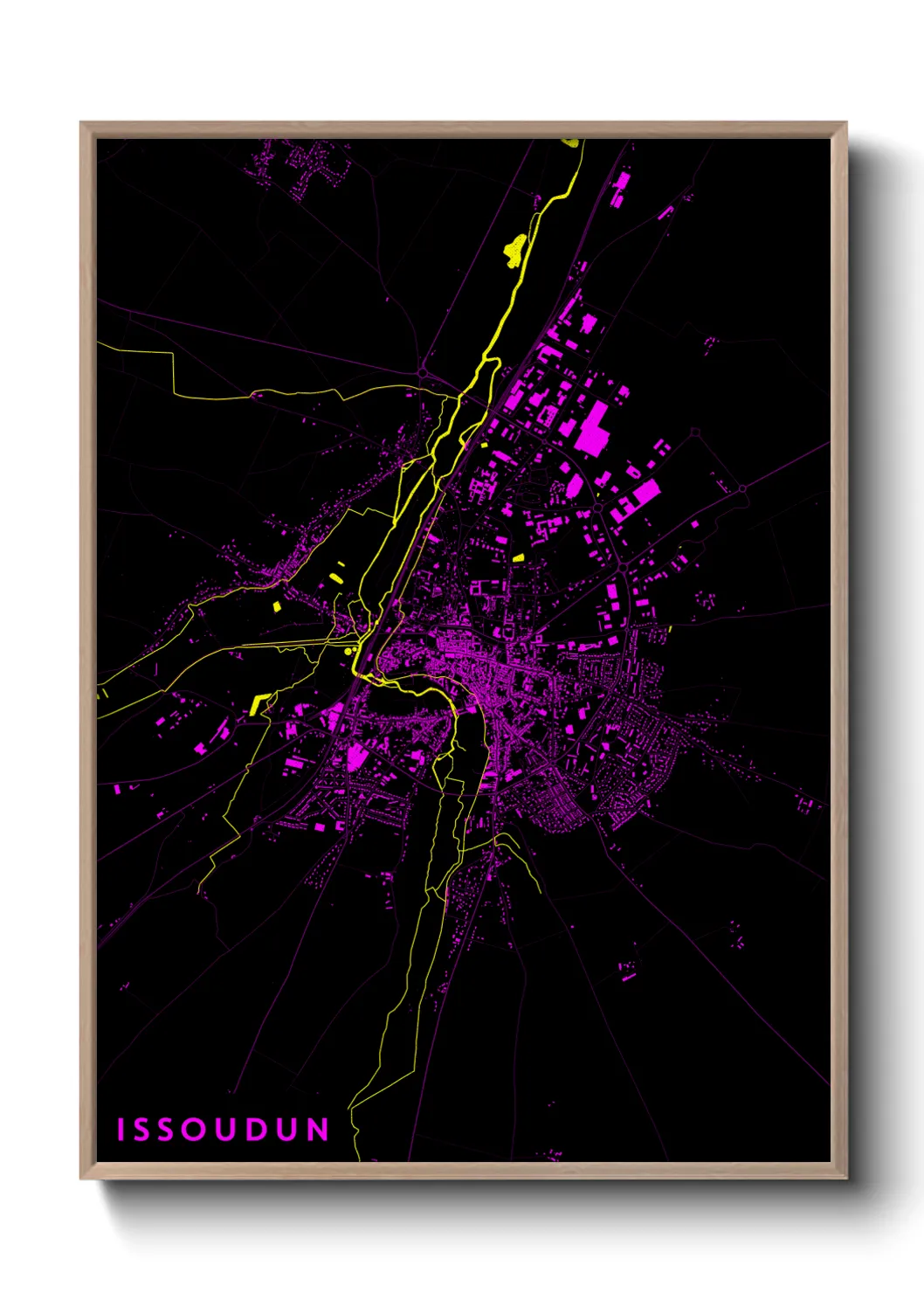 Une affiche de carte sur Issoudun