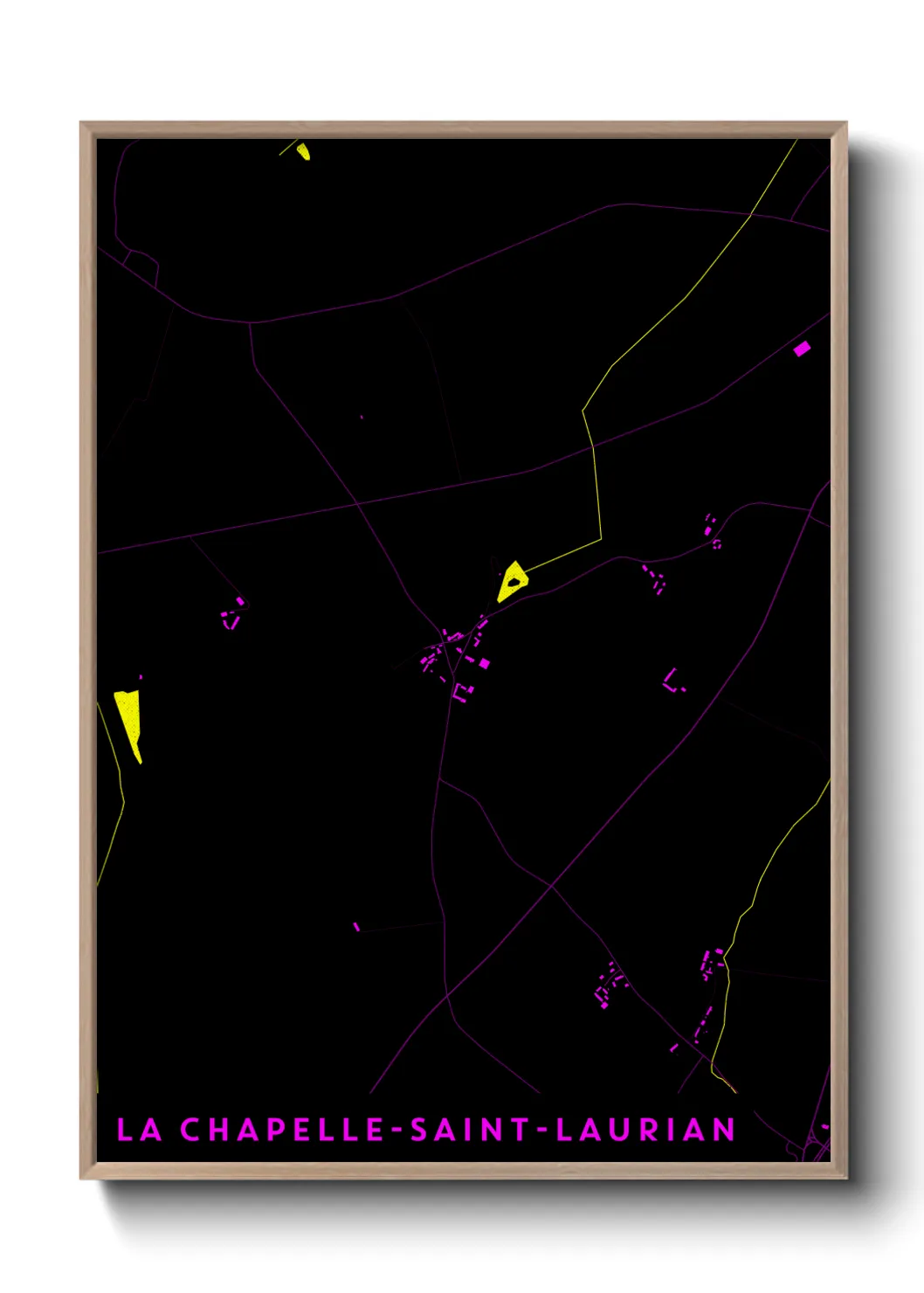Une affiche de carte sur La Chapelle-Saint-Laurian