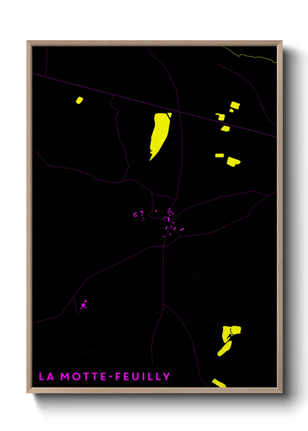 Une affiche de carte sur La Motte-Feuilly