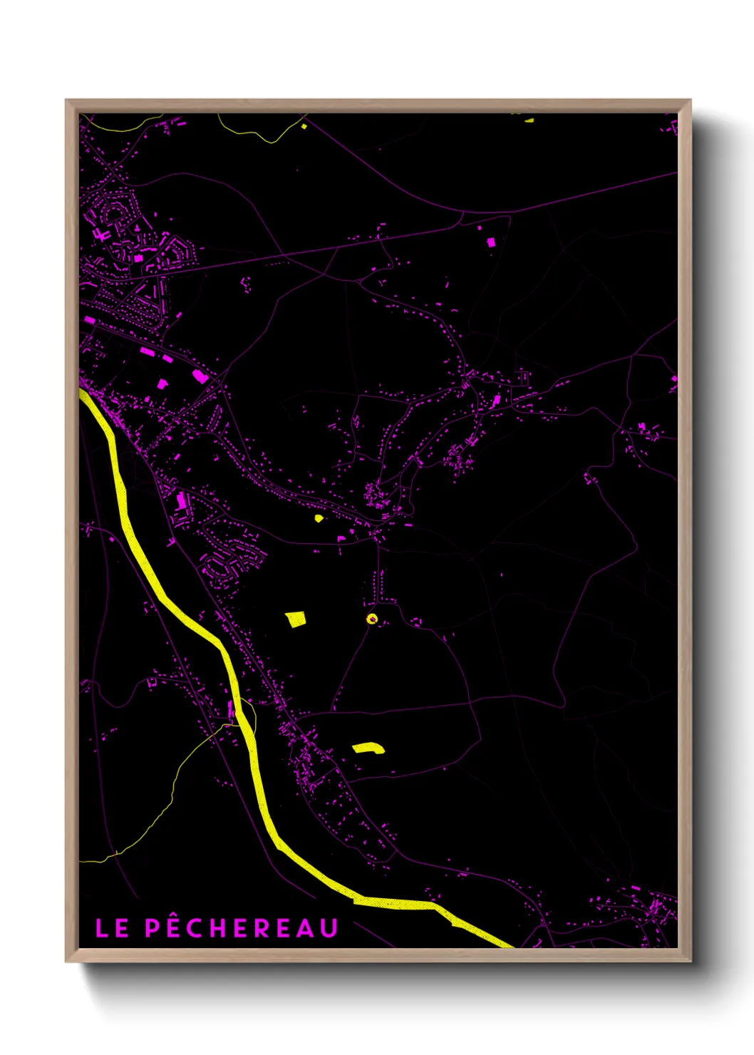 Une affiche de carte sur Le Pêchereau