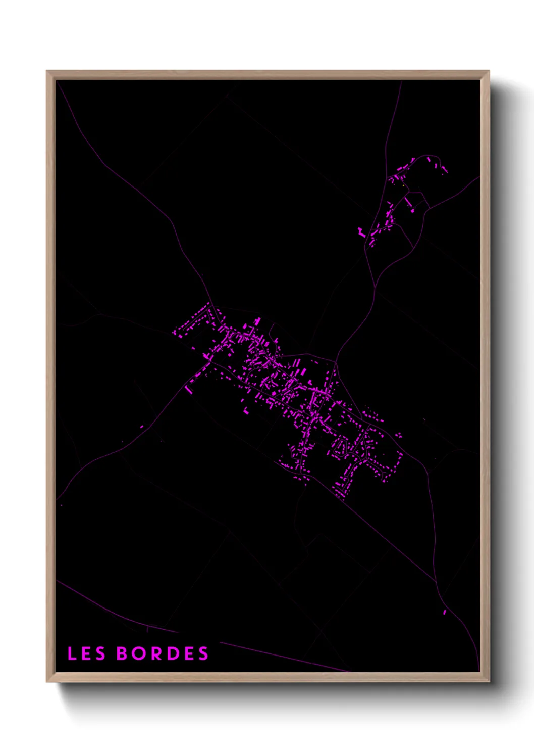 Une affiche de carte sur Les Bordes