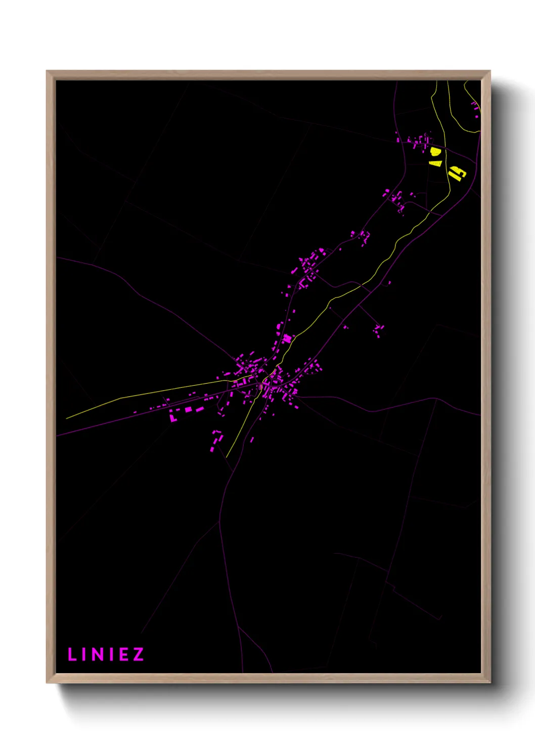 Une affiche de carte sur Liniez