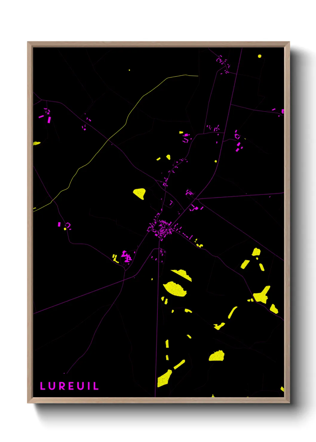 Une affiche de carte sur Lureuil