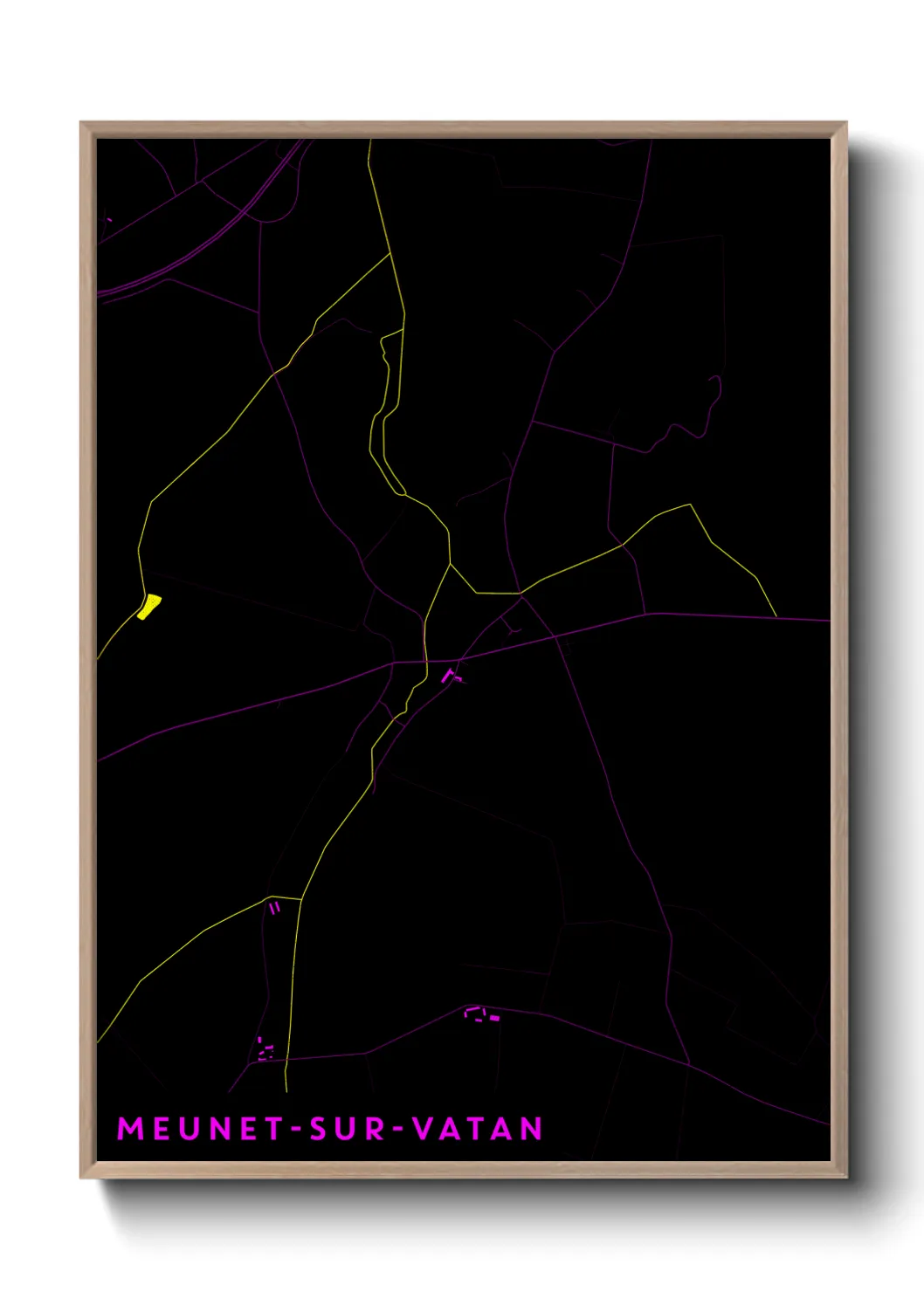 Une affiche de carte sur Meunet-sur-Vatan
