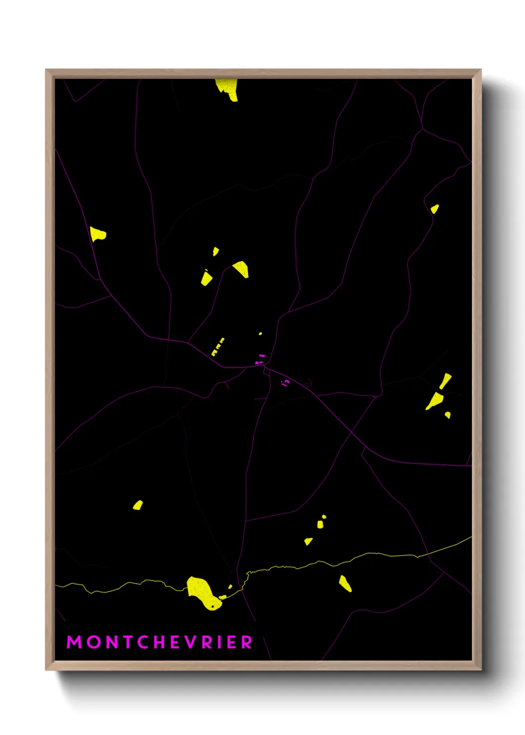 Une affiche de carte sur Montchevrier