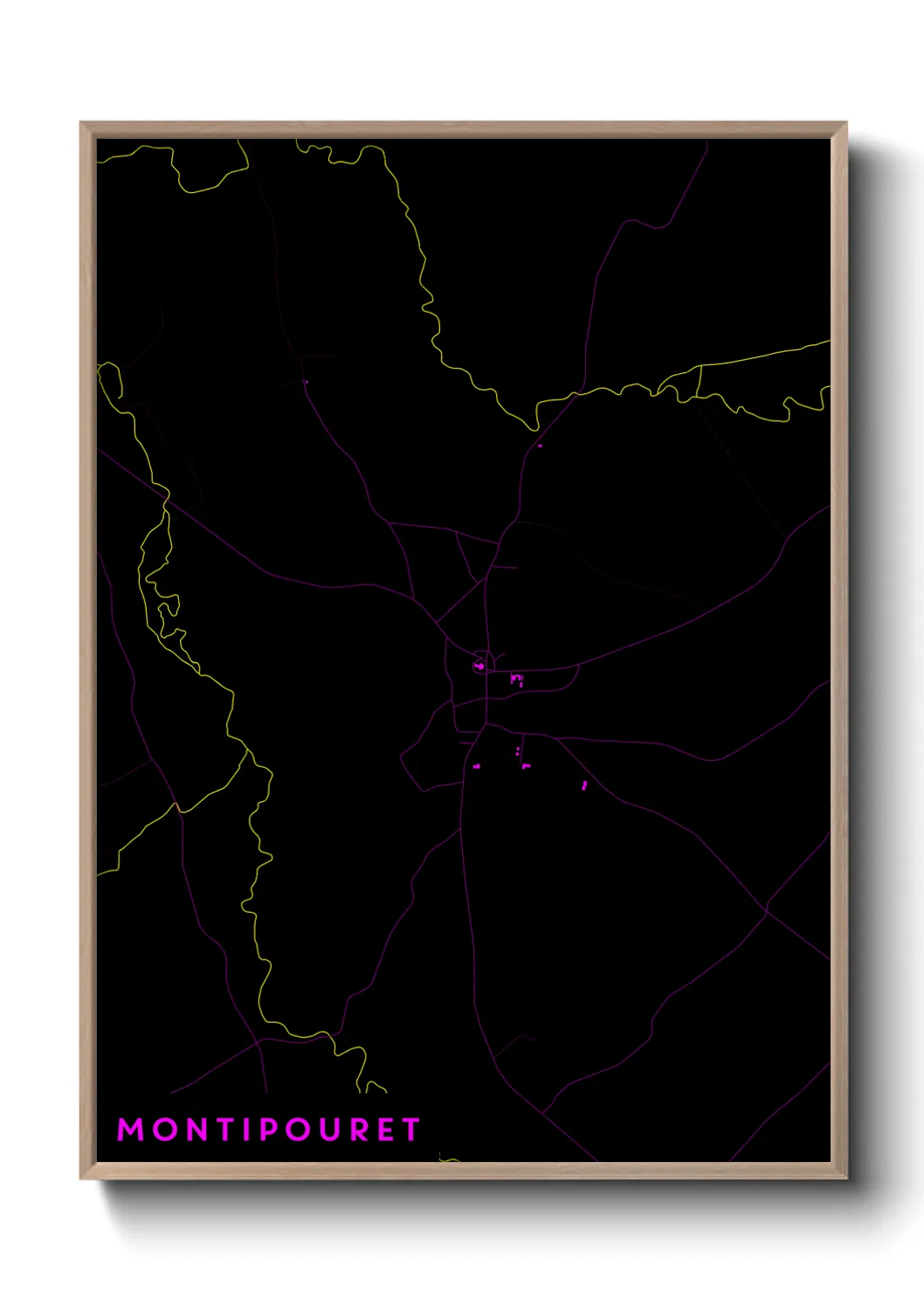Une affiche de carte sur Montipouret