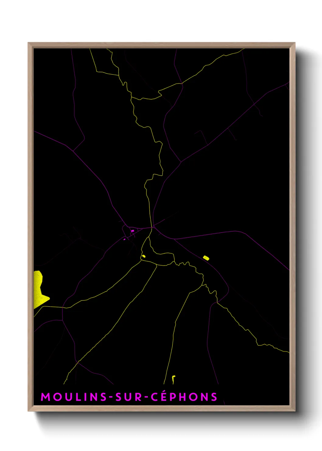 Une affiche de carte sur Moulins-sur-Céphons