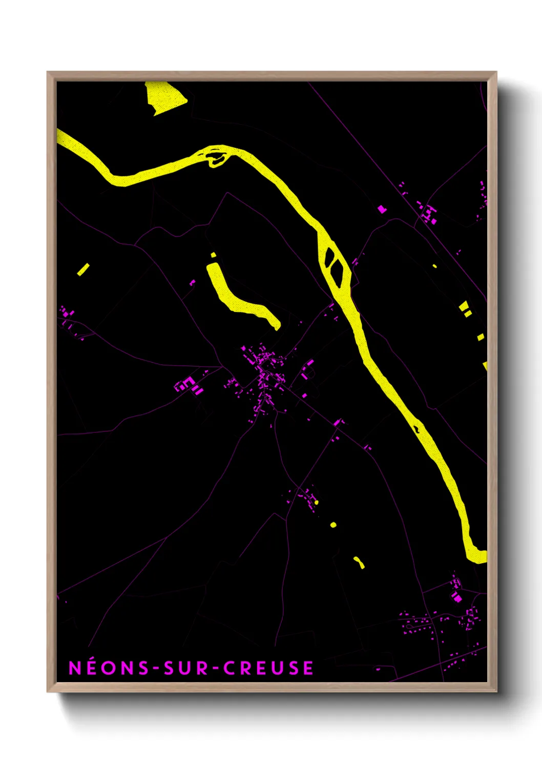 Une affiche de carte sur Néons-sur-Creuse