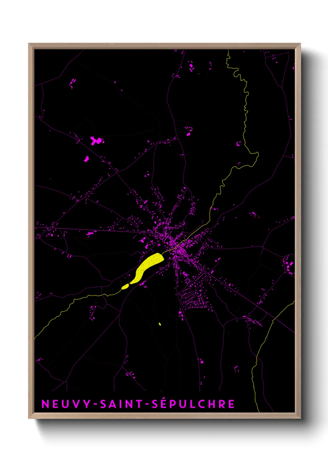 Une affiche de carte sur Neuvy-Saint-Sépulchre