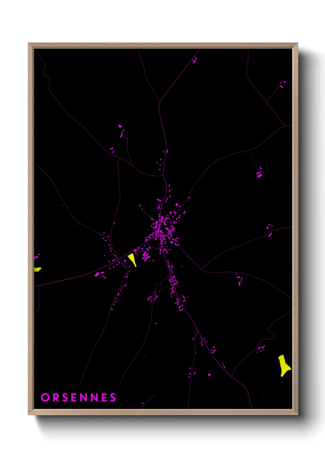 Une affiche de carte sur Orsennes