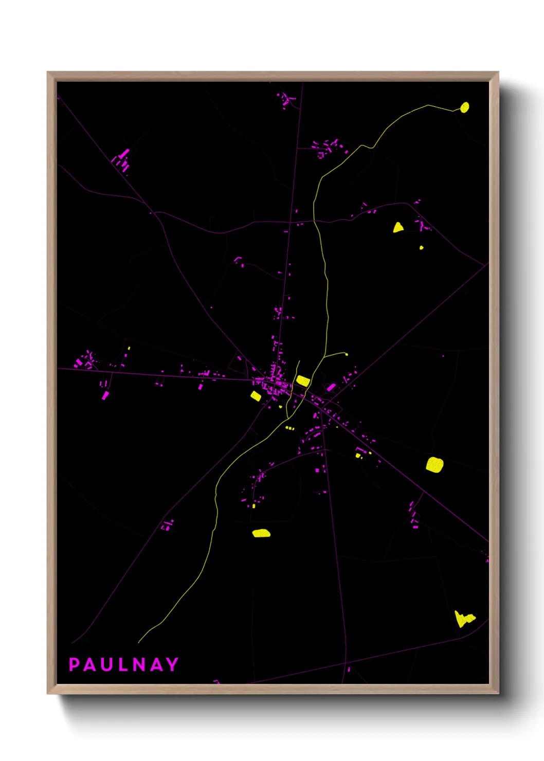 Une affiche de carte sur Paulnay