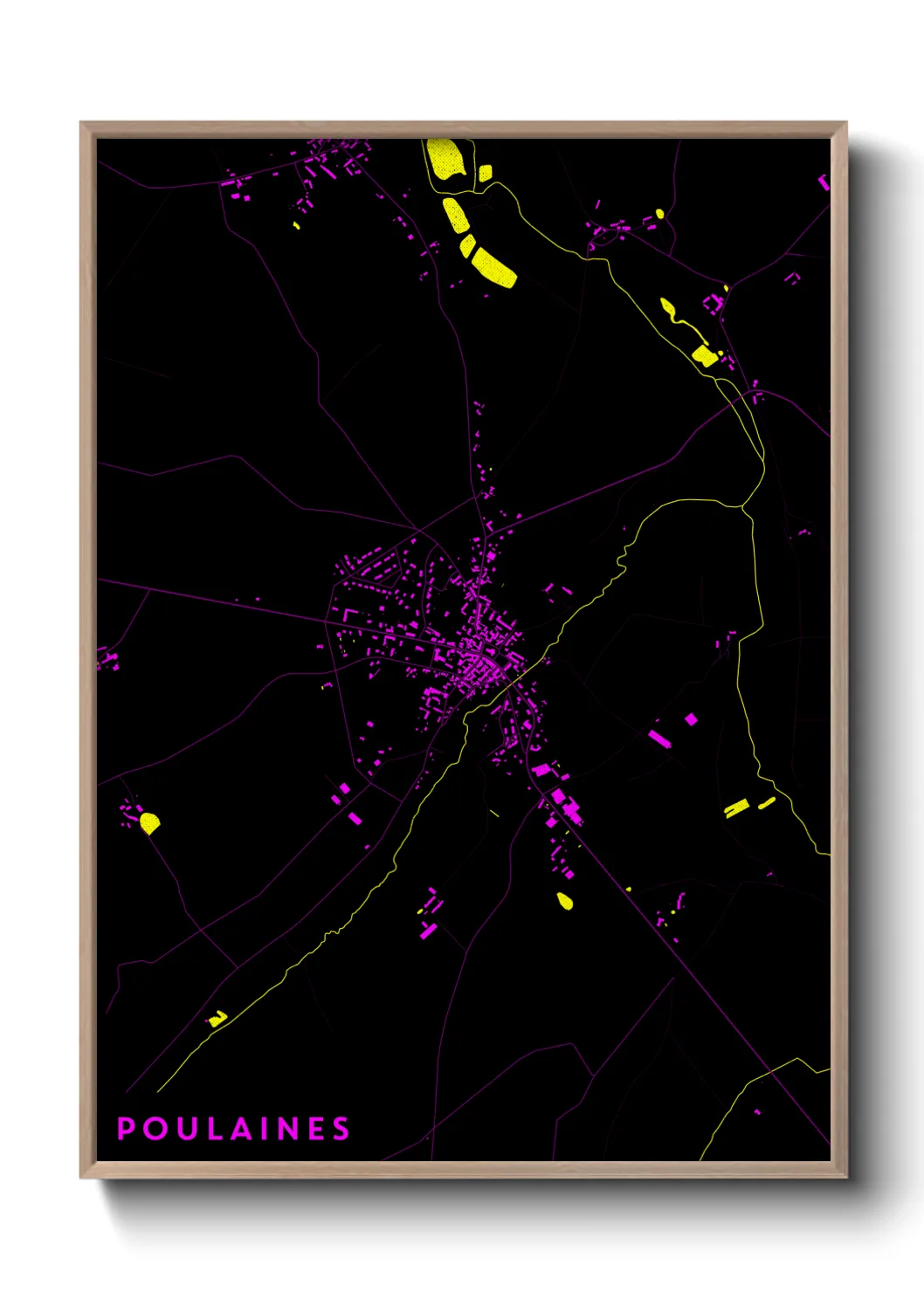 Une affiche de carte sur Poulaines