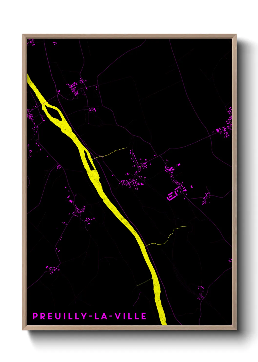 Une affiche de carte sur Preuilly-la-Ville