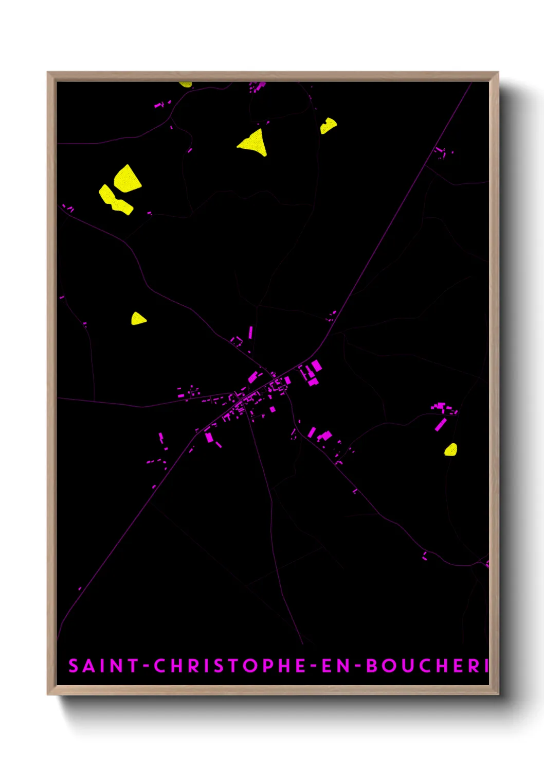 Une affiche de carte sur Saint-Christophe-en-Boucherie