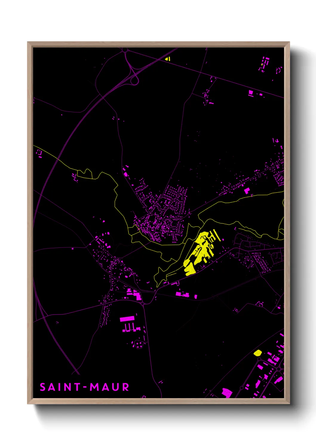 Une affiche de carte sur Saint-Maur
