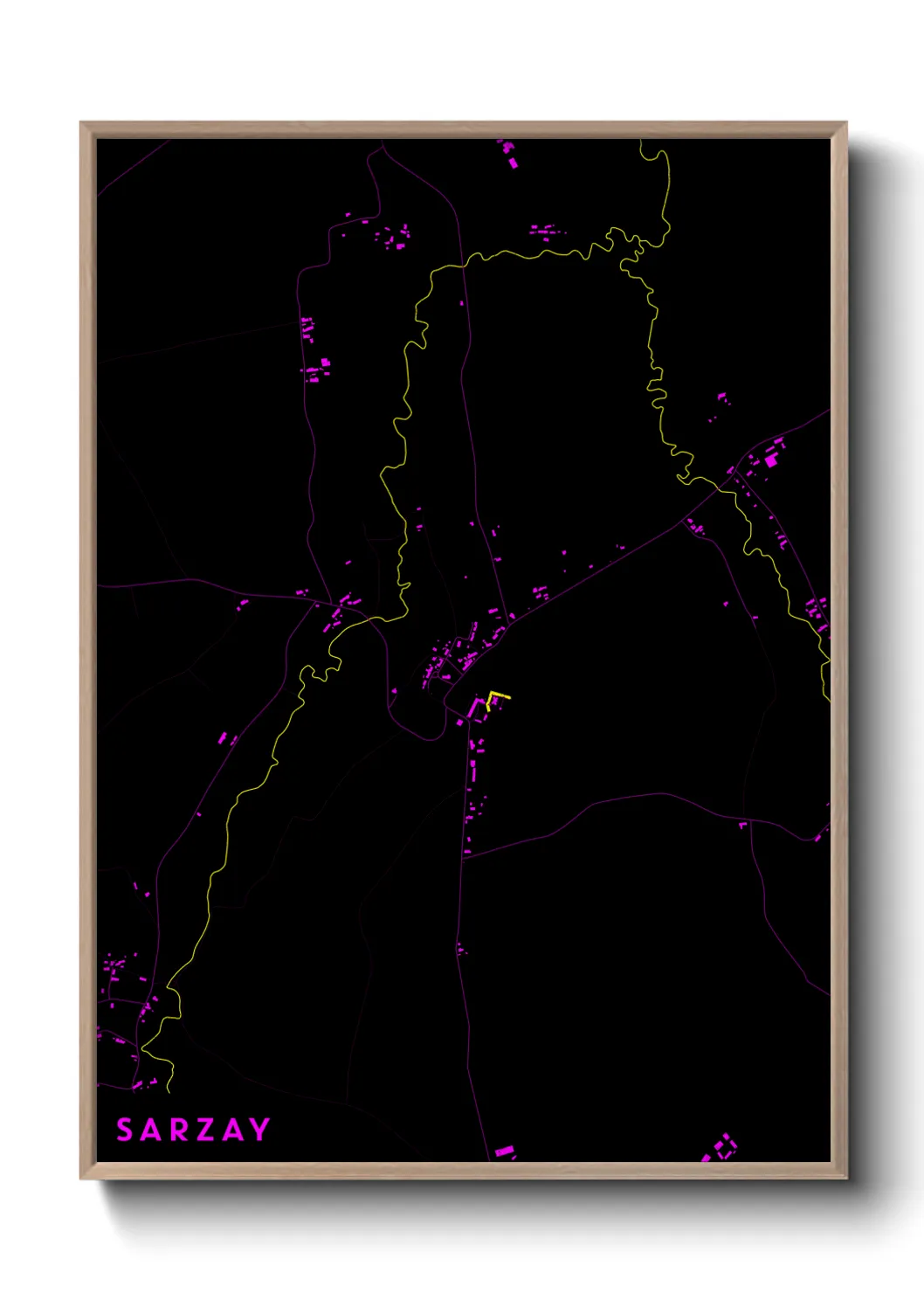 Une affiche de carte sur Sarzay