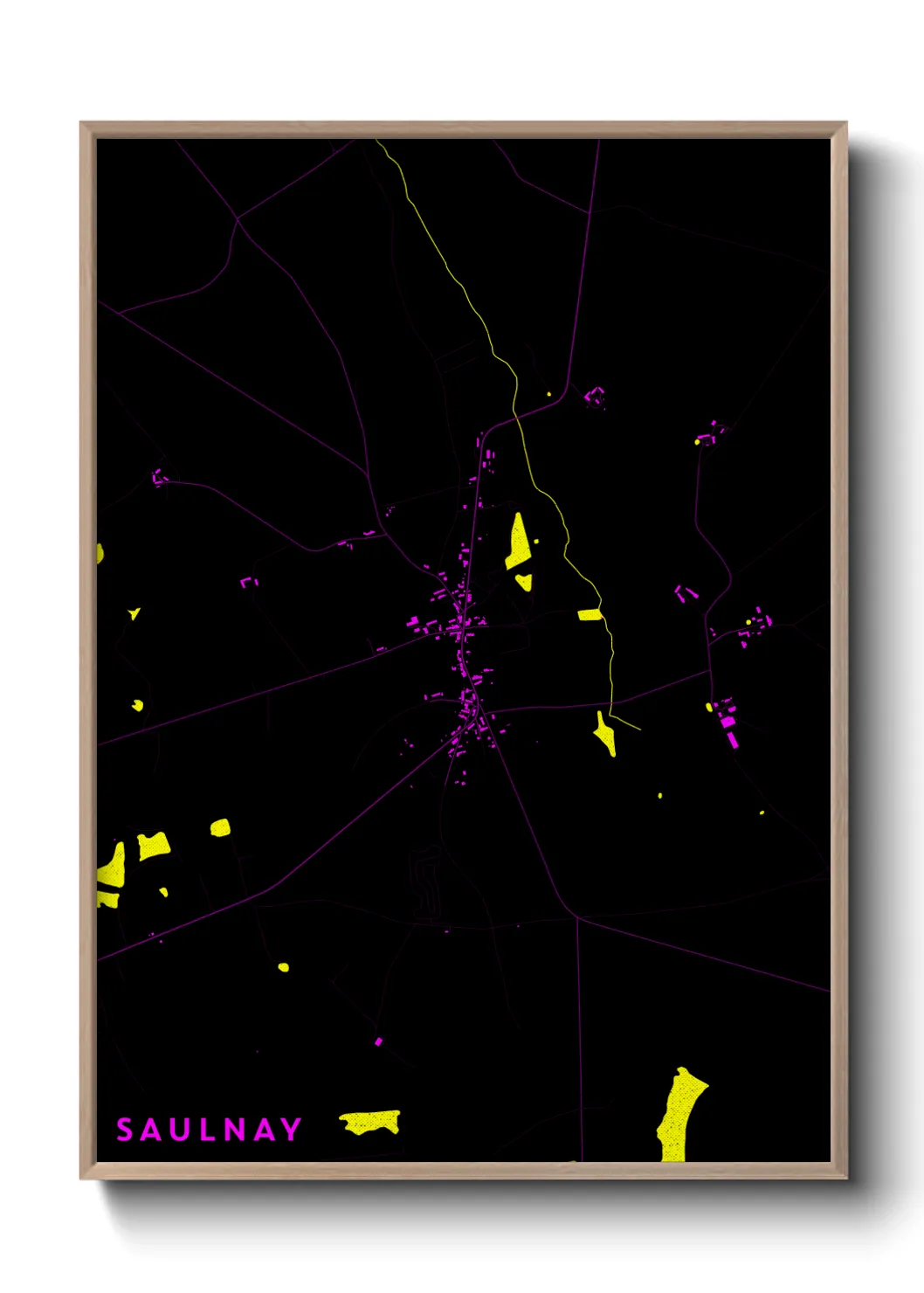 Une affiche de carte sur Saulnay