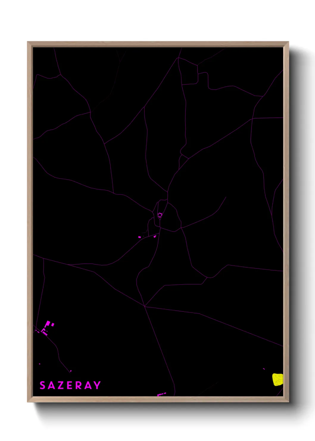 Une affiche de carte sur Sazeray