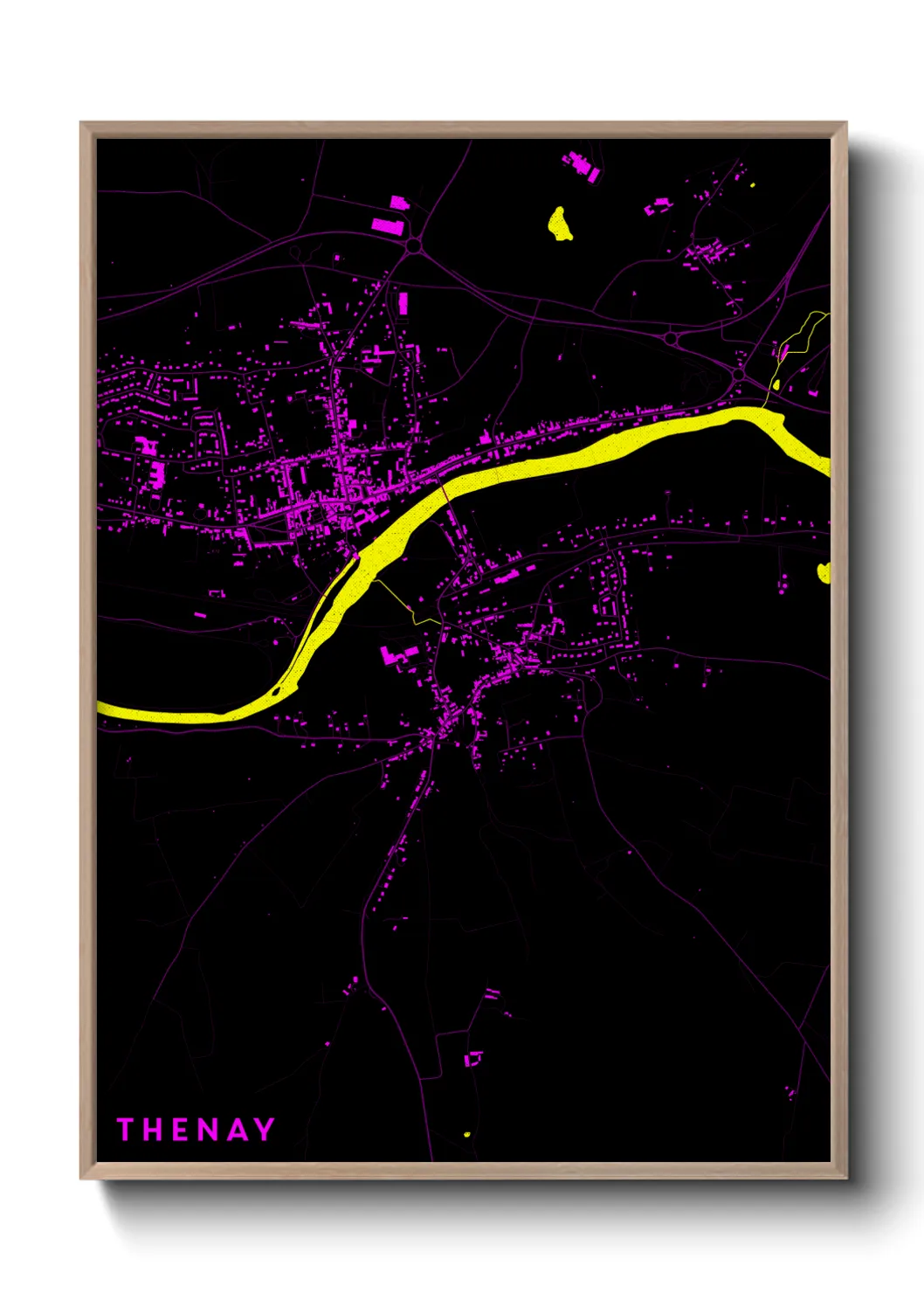 Une affiche de carte sur Thenay