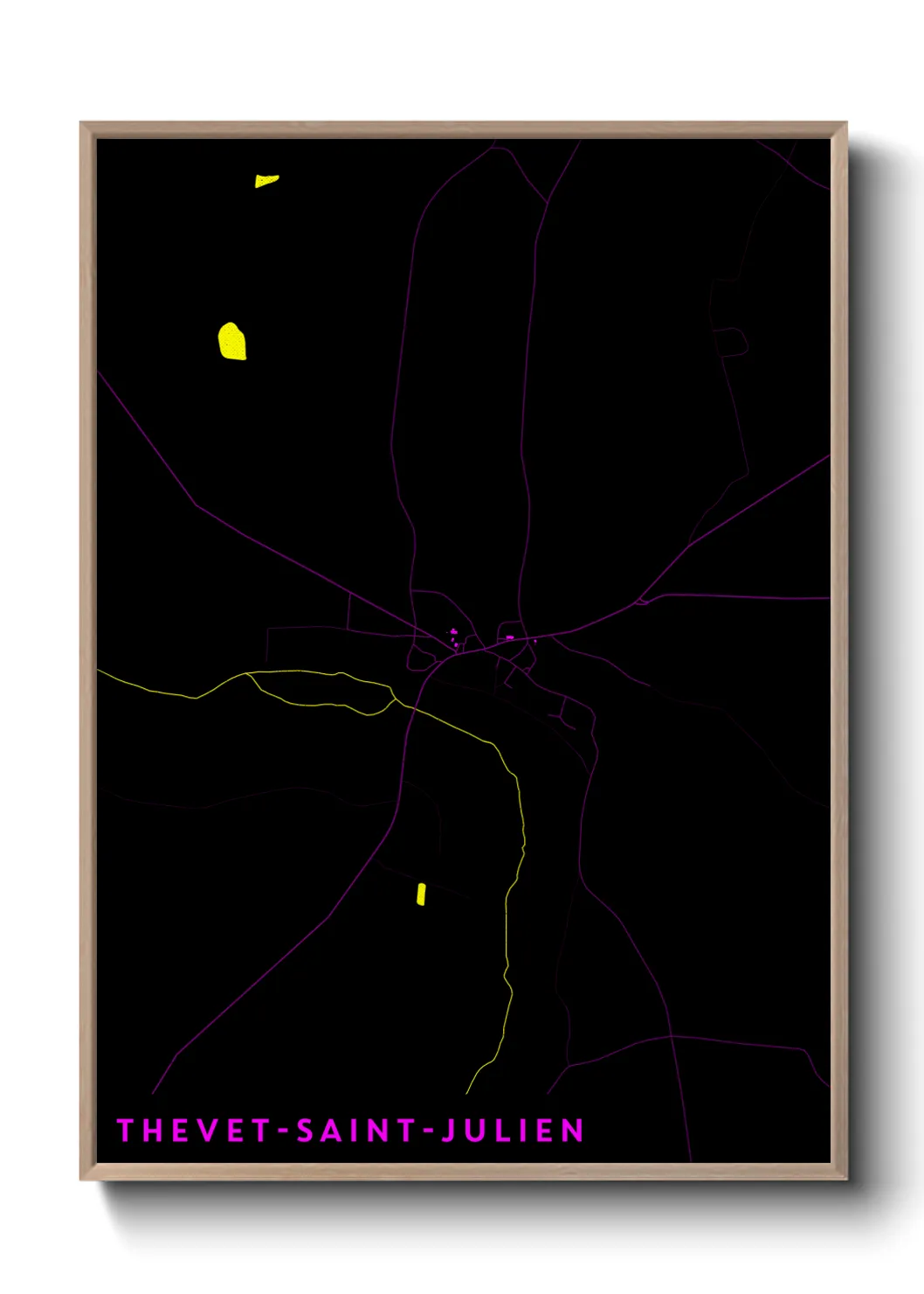 Une affiche de carte sur Thevet-Saint-Julien