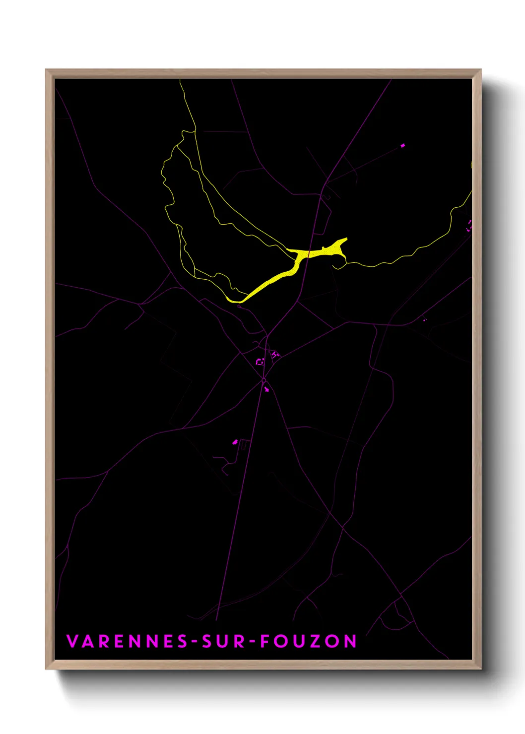 Une affiche de carte sur Varennes-sur-Fouzon