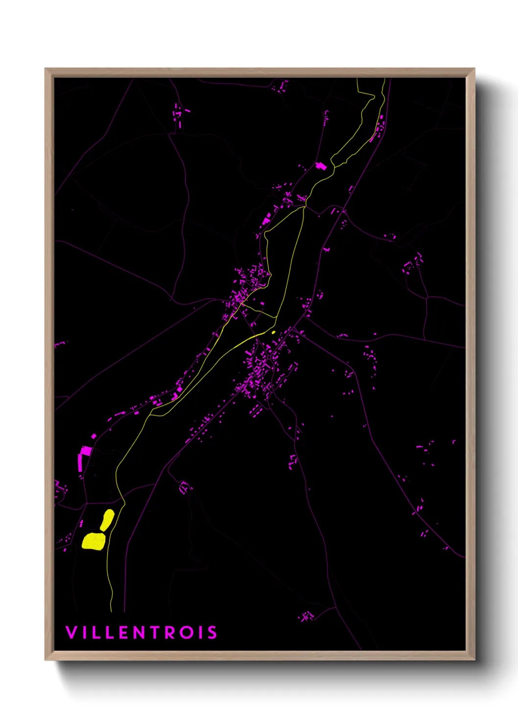Une affiche de carte sur Villentrois