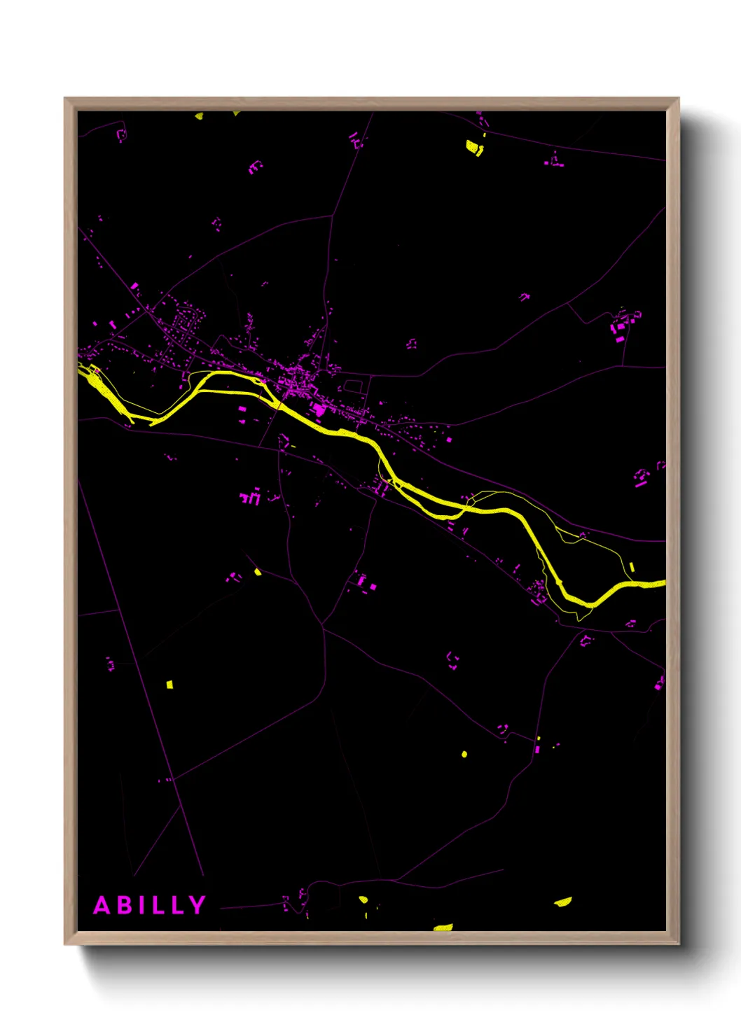 Une affiche de carte sur Abilly