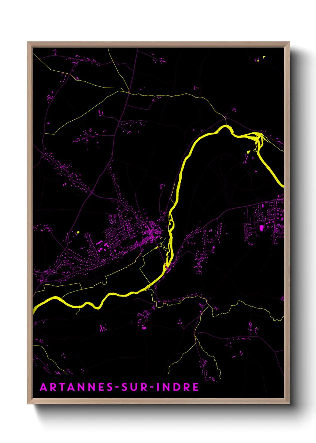 Une affiche de carte sur Artannes-sur-Indre