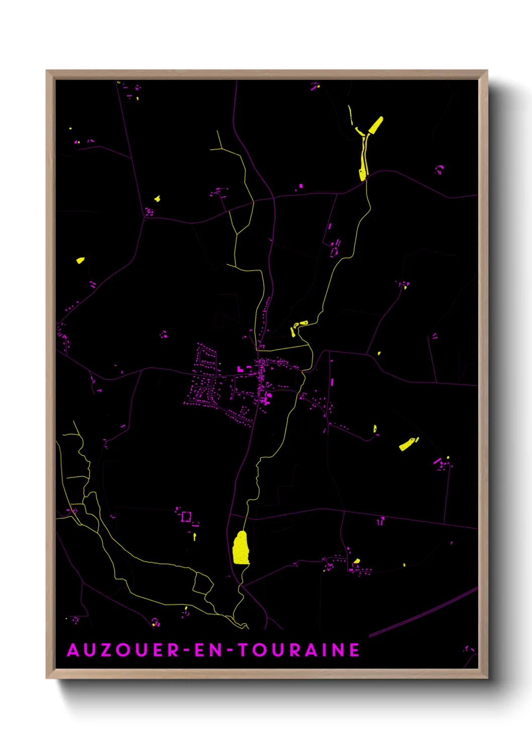 Une affiche de carte sur Auzouer-en-Touraine
