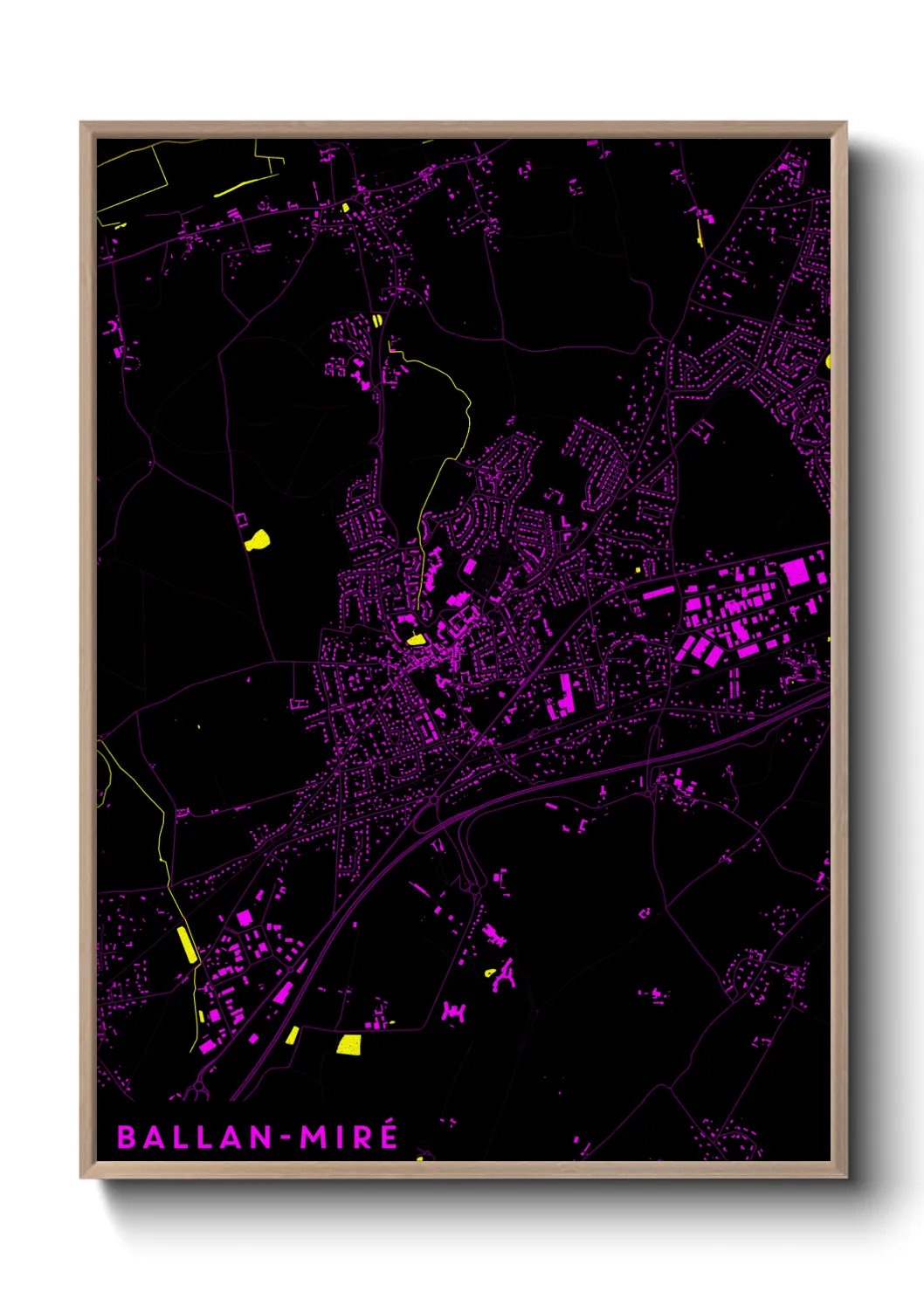 Une affiche de carte sur Ballan-Miré
