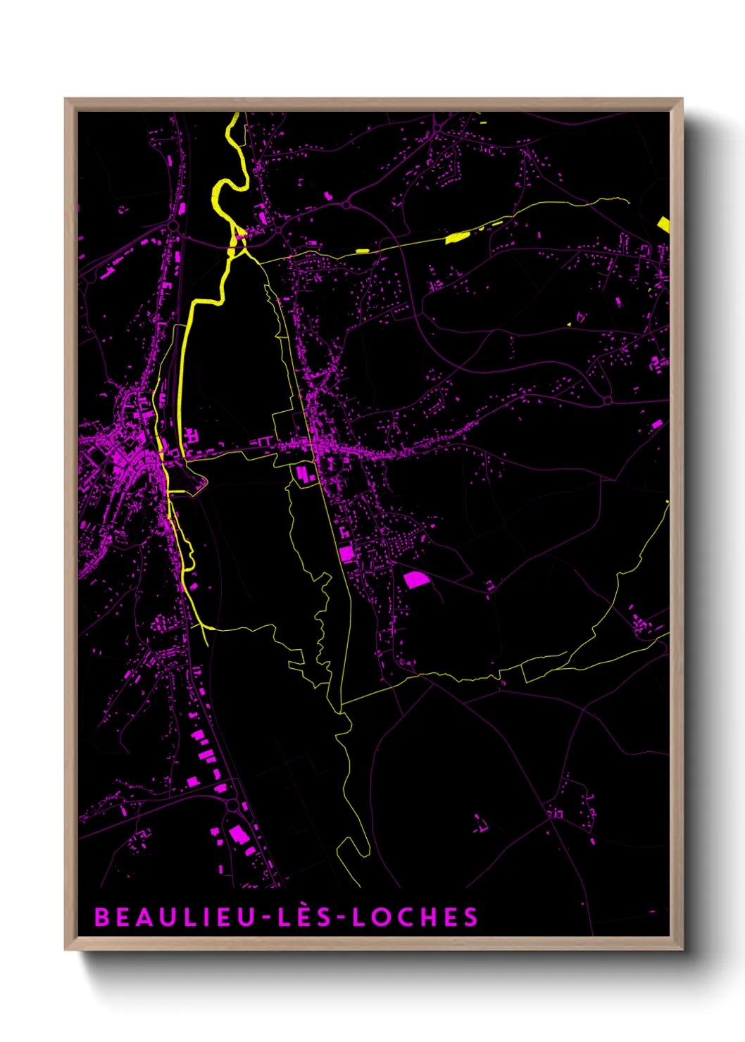 Une affiche de carte sur Beaulieu-lès-Loches