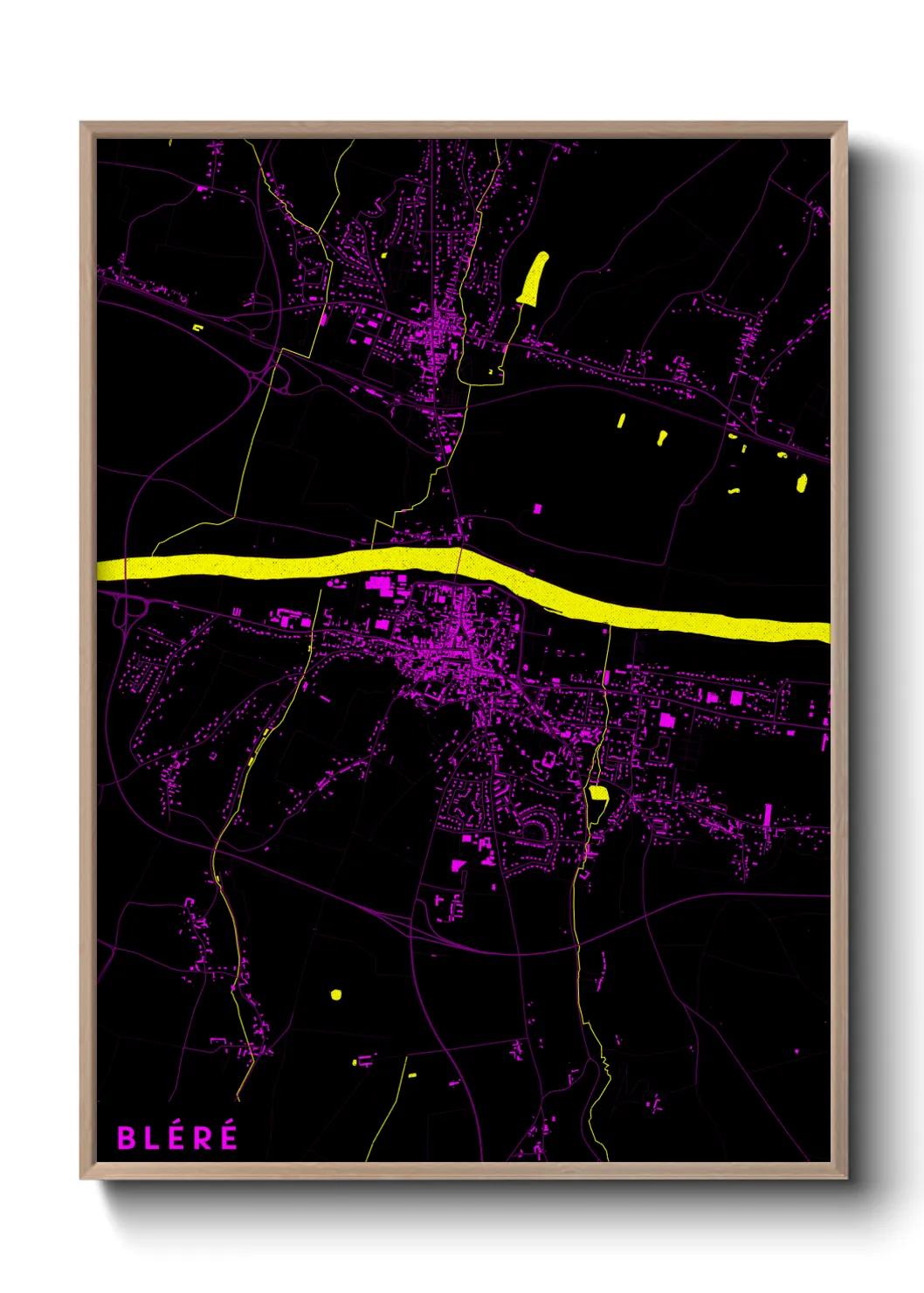 Une affiche de carte sur Bléré