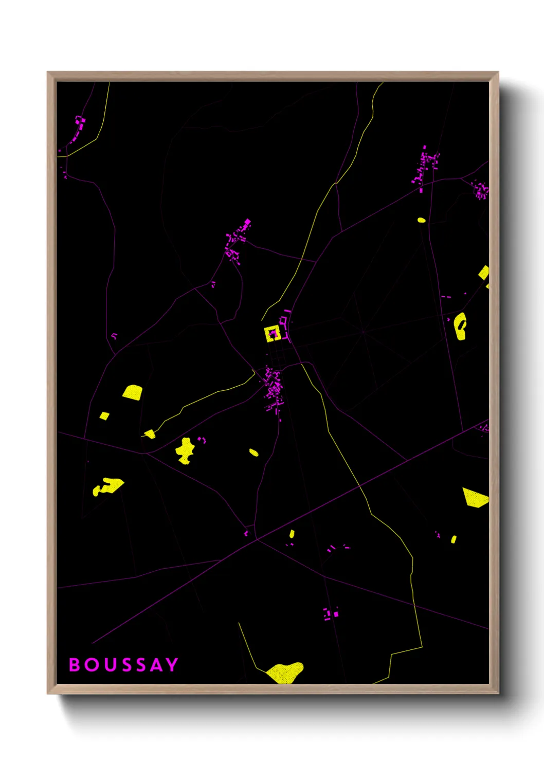 Une affiche de carte sur Boussay