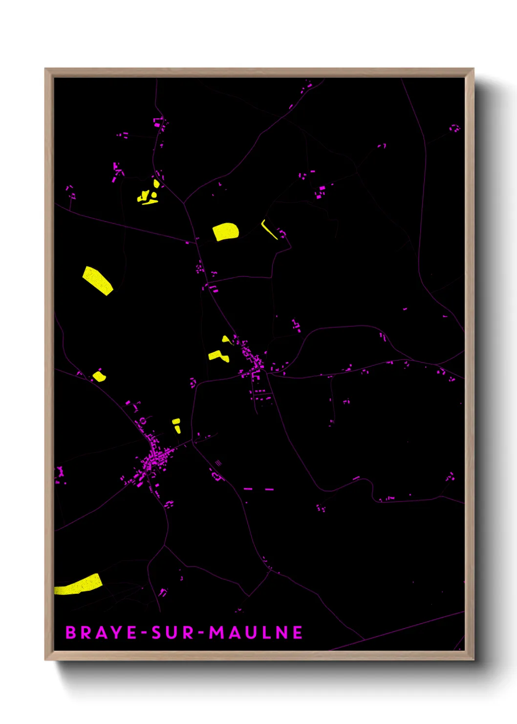 Une affiche de carte sur Braye-sur-Maulne
