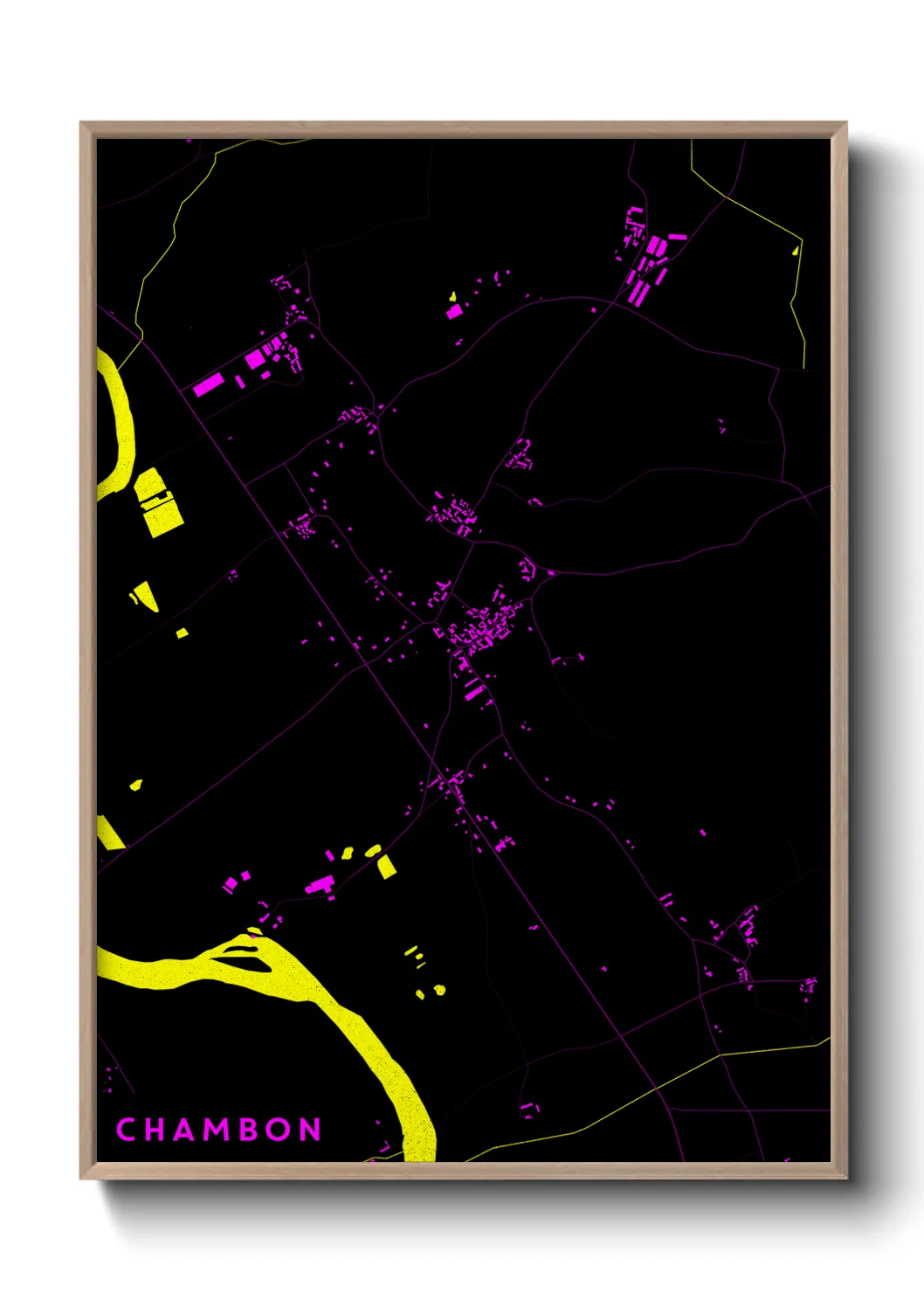 Une affiche de carte sur Chambon