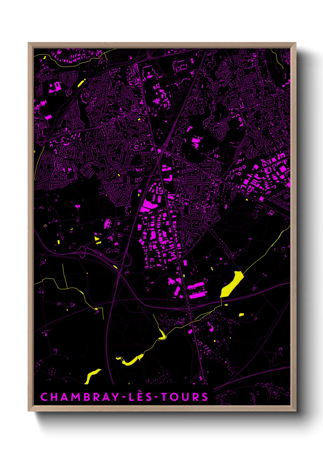 Une affiche de carte sur Chambray-lès-Tours