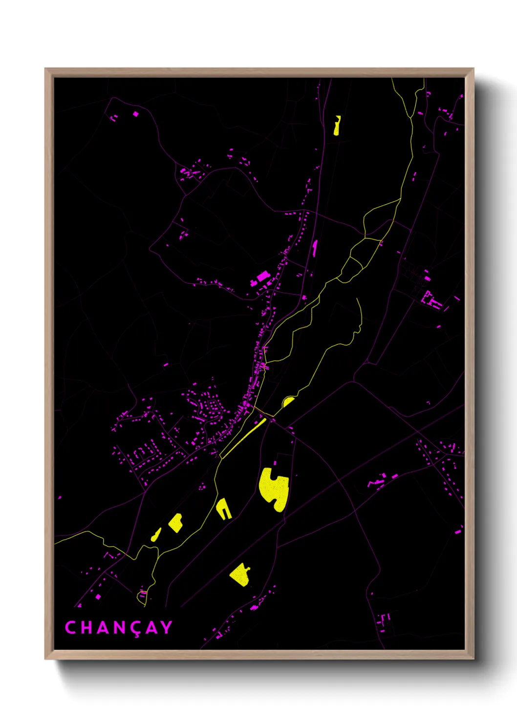 Une affiche de carte sur Chançay