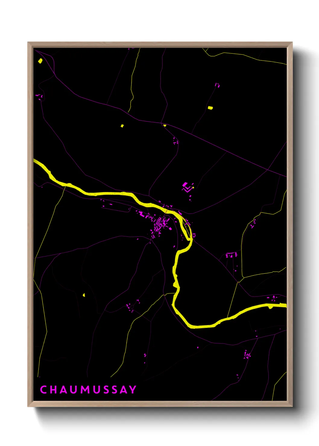 Une affiche de carte sur Chaumussay