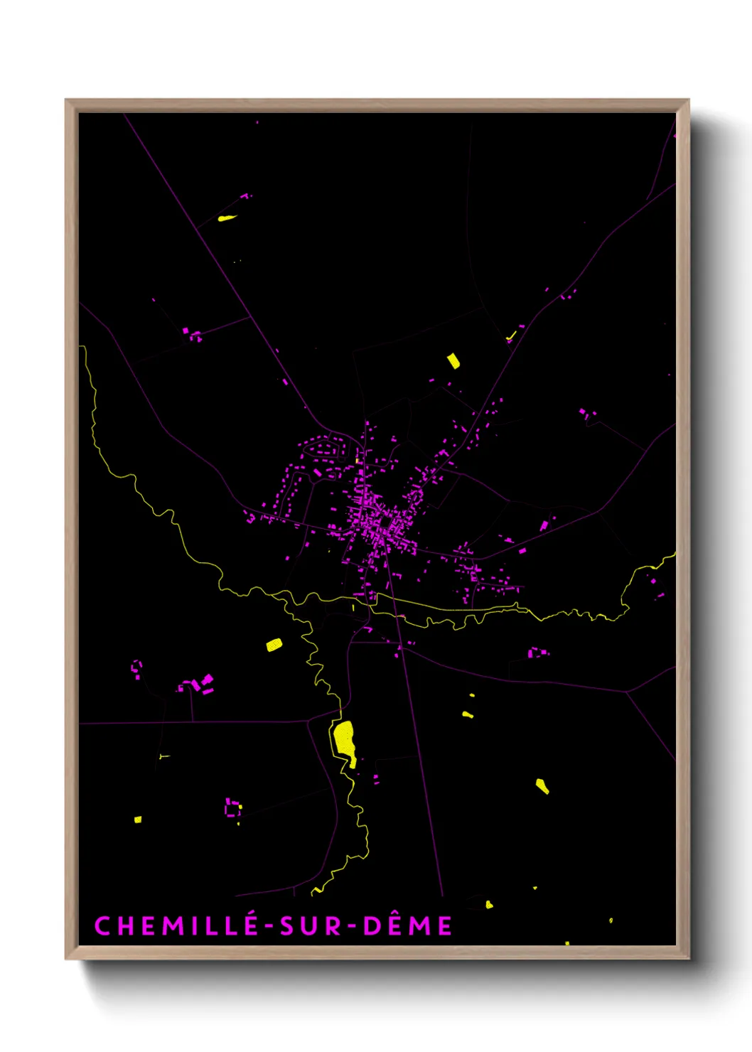 Une affiche de carte sur Chemillé-sur-Dême