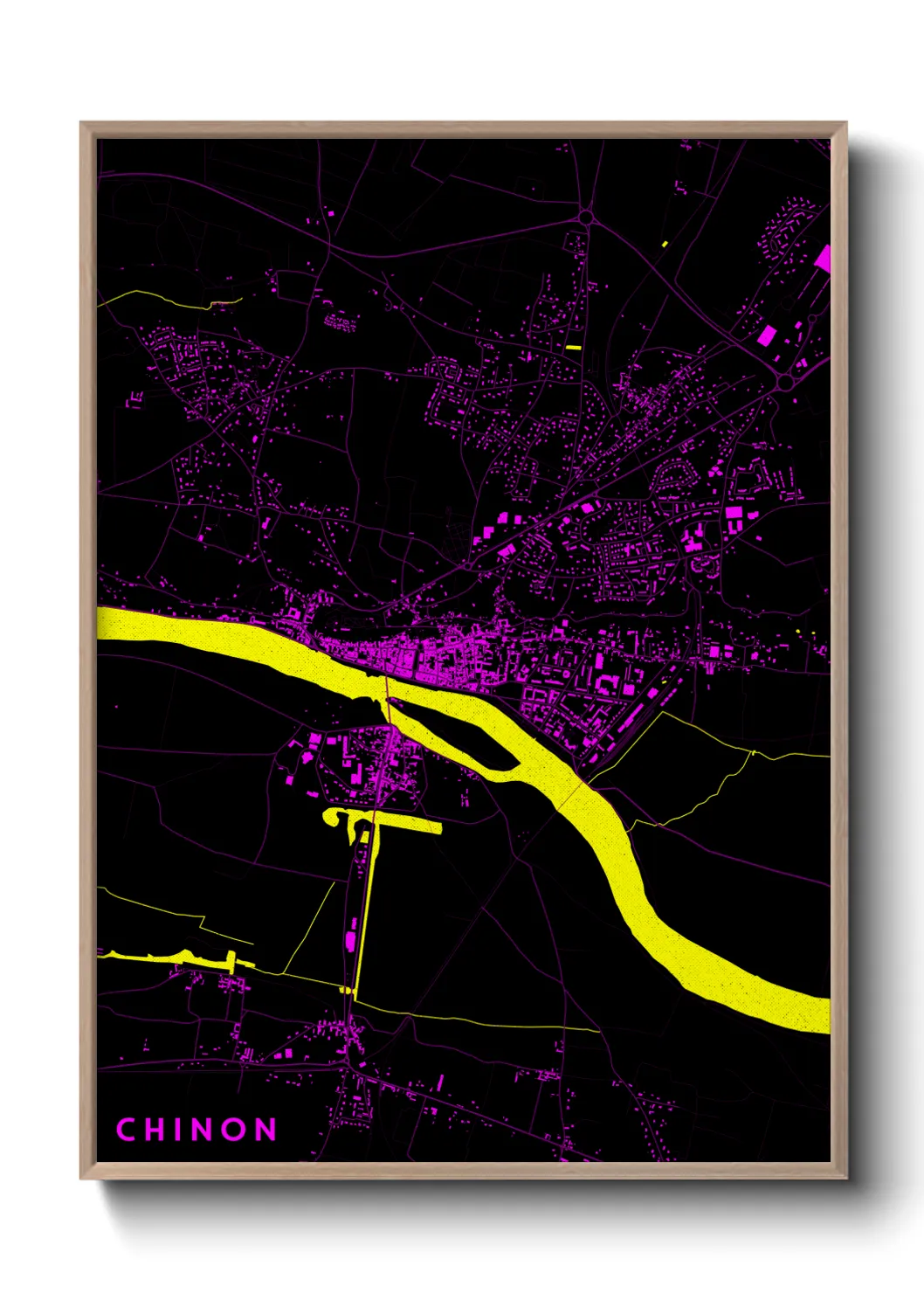 Une affiche de carte sur Chinon