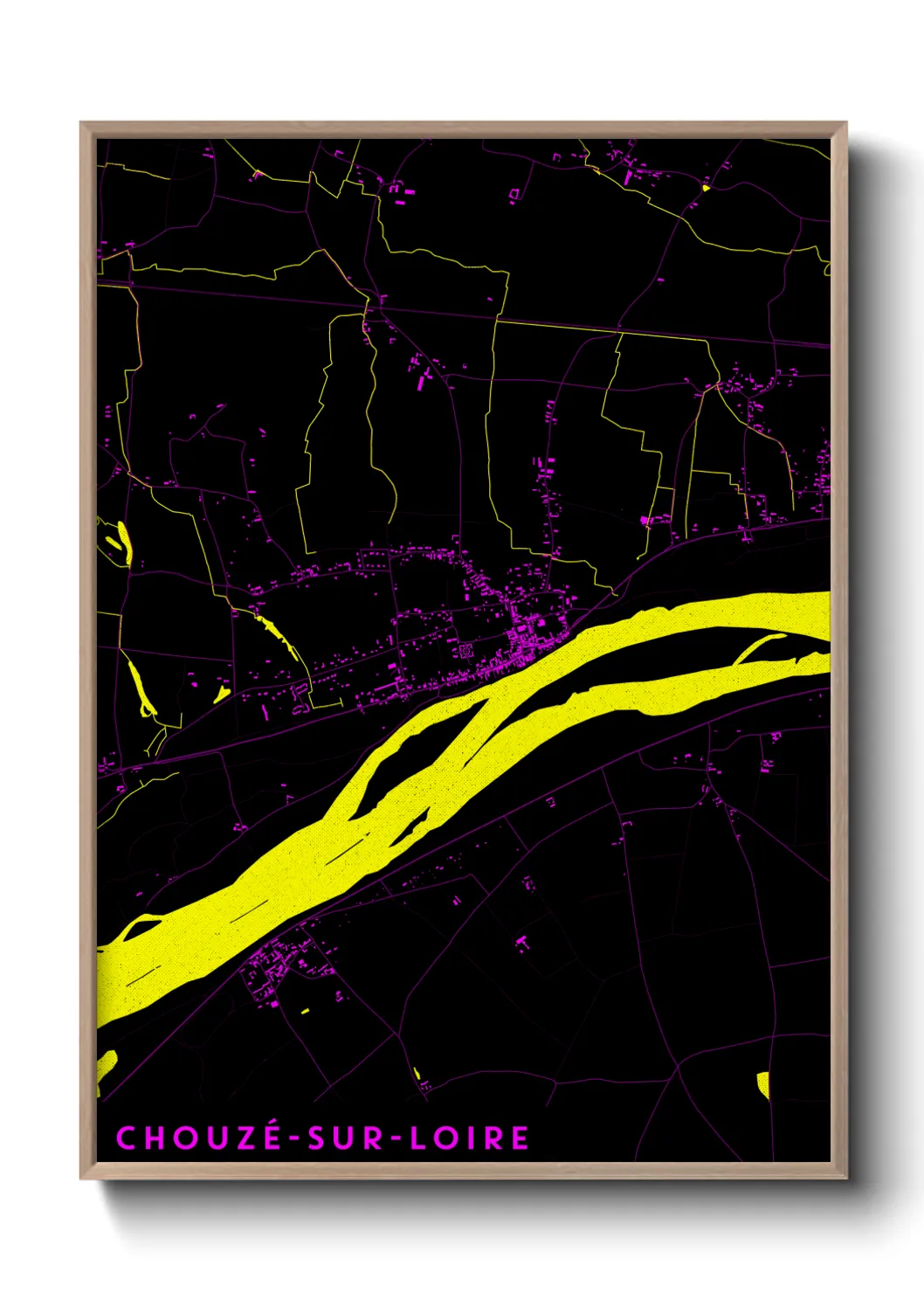 Une affiche de carte sur Chouzé-sur-Loire