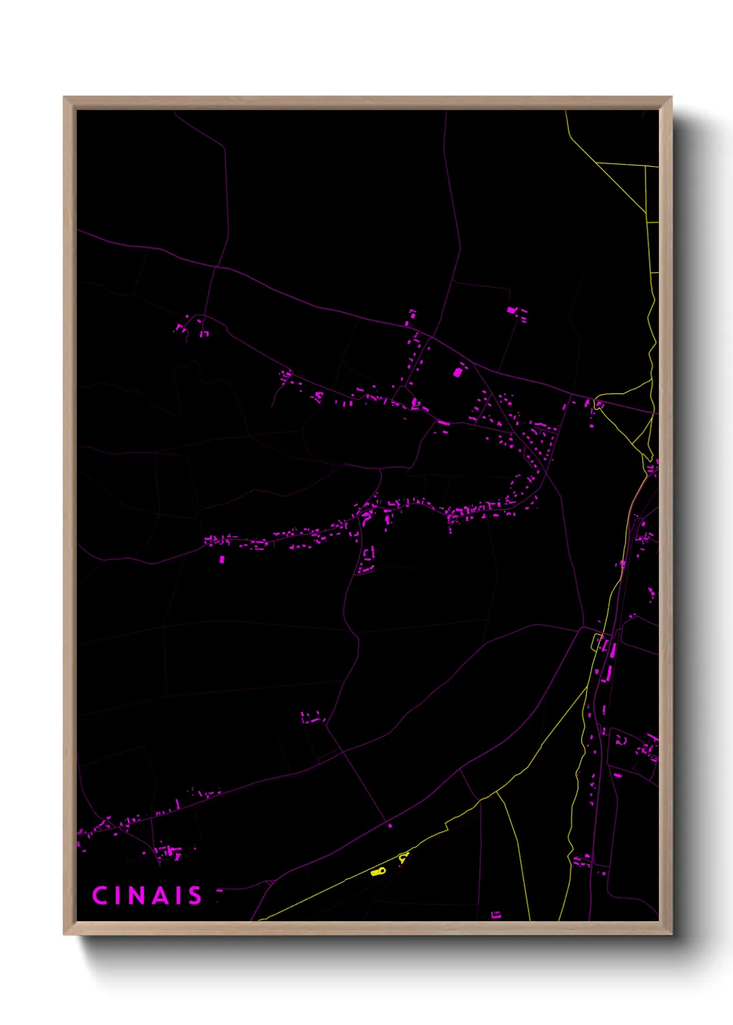 Une affiche de carte sur Cinais