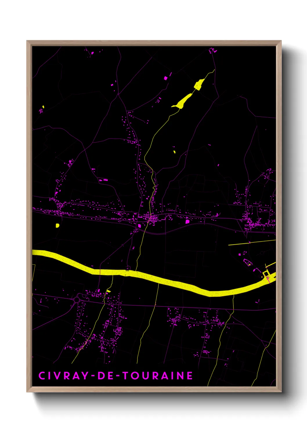 Une affiche de carte sur Civray-de-Touraine