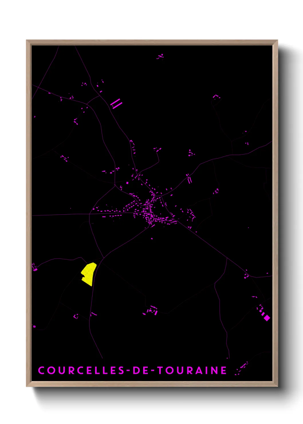 Une affiche de carte sur Courcelles-de-Touraine