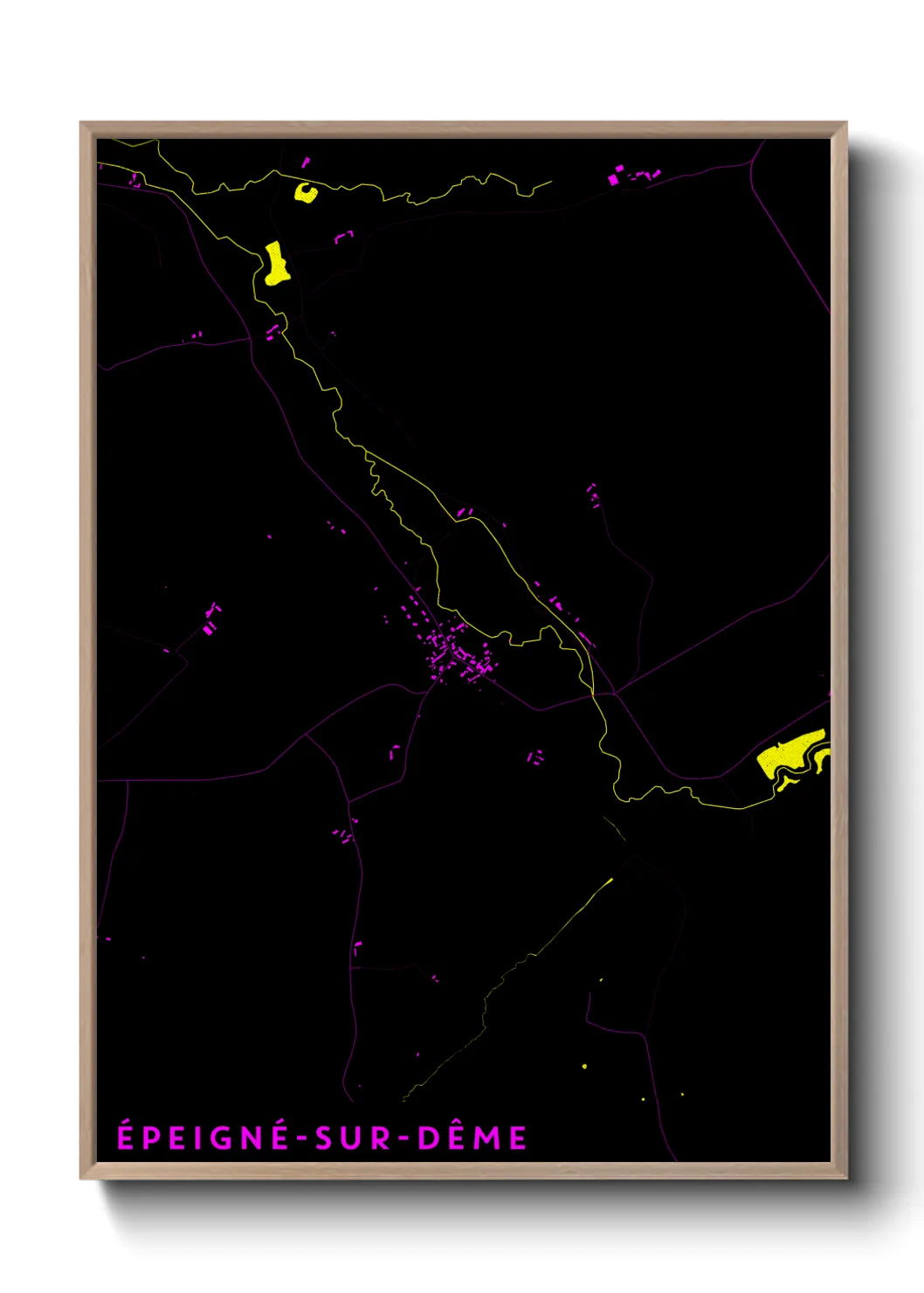 Une affiche de carte sur Épeigné-sur-Dême