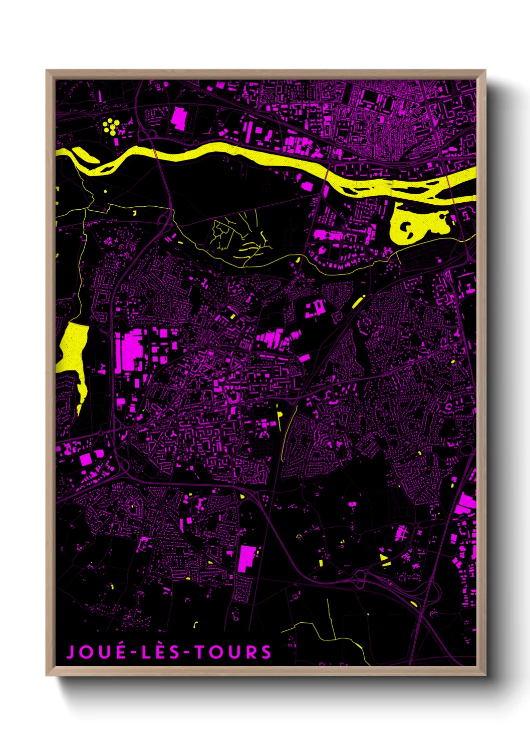 Une affiche de carte sur Joué-lès-Tours
