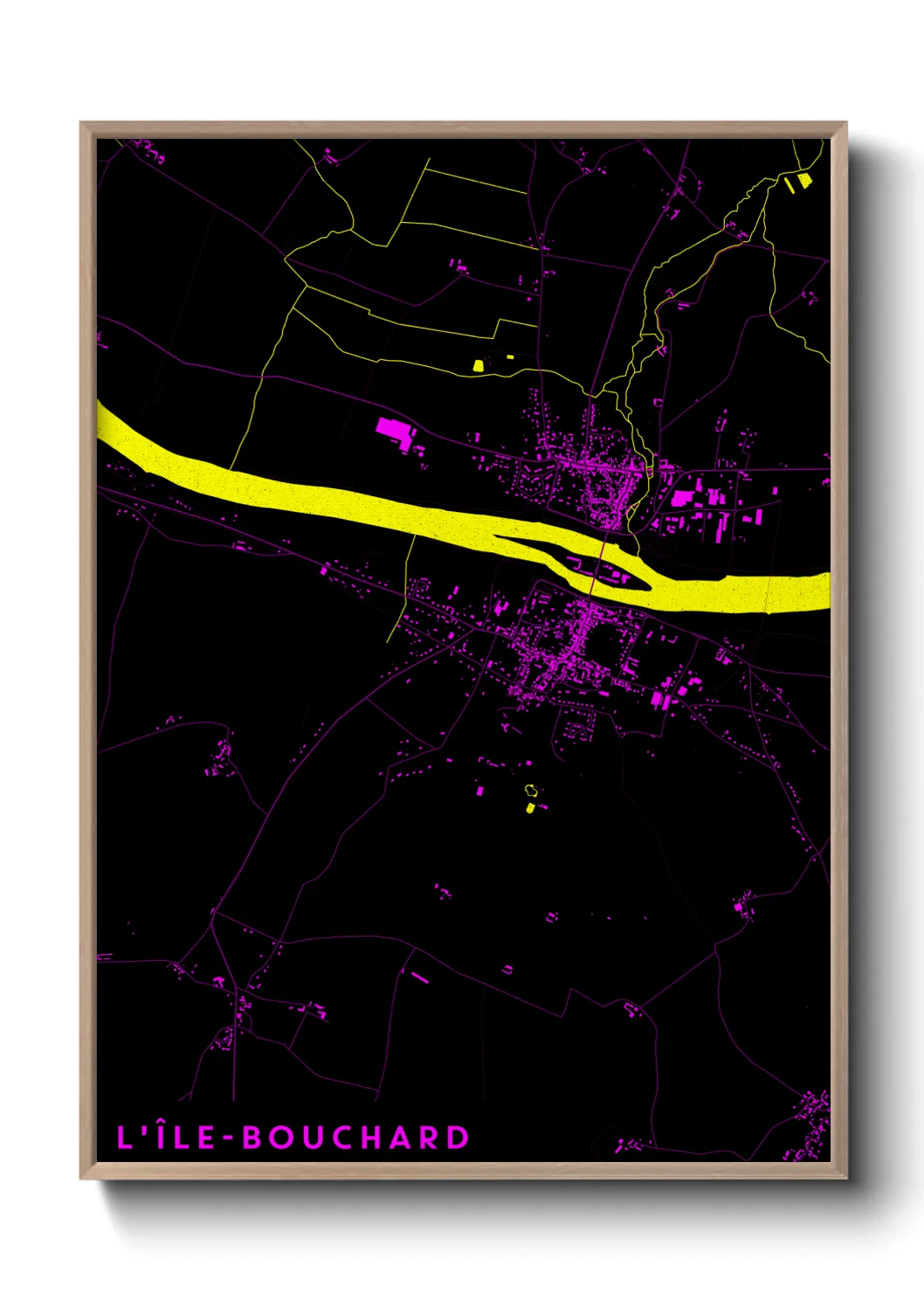 Une affiche de carte sur L'Île-Bouchard